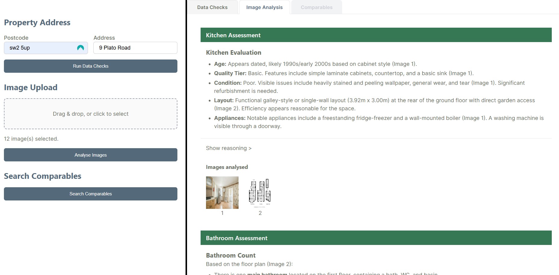 Image analysis screenshot
